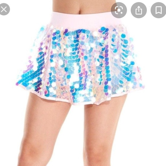 iHeartRaves Dresses & Skirts - Iheartraves Sequin Skater Mini Skirt